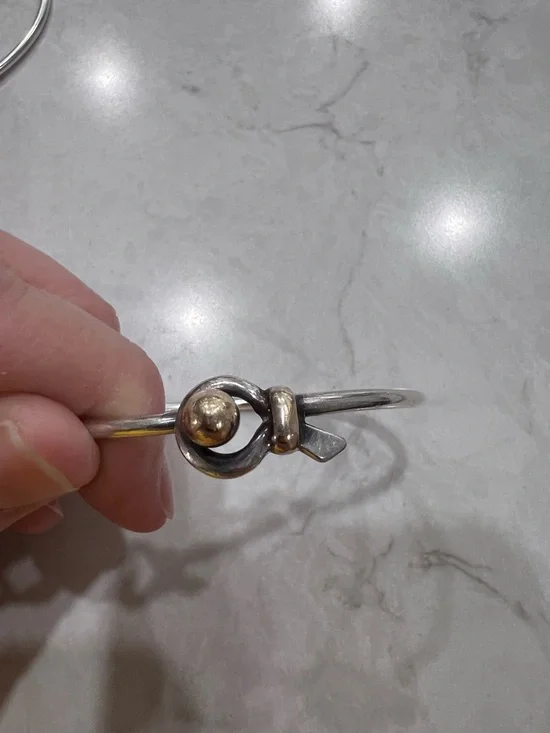 Eden Hand Arts two tone silver and 14k fish bracelet - Picture 5 of 14